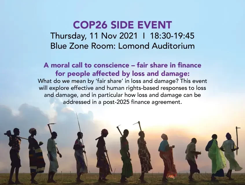 Side Event: A moral call to conscience – fair share in finance for people affected by loss and damage