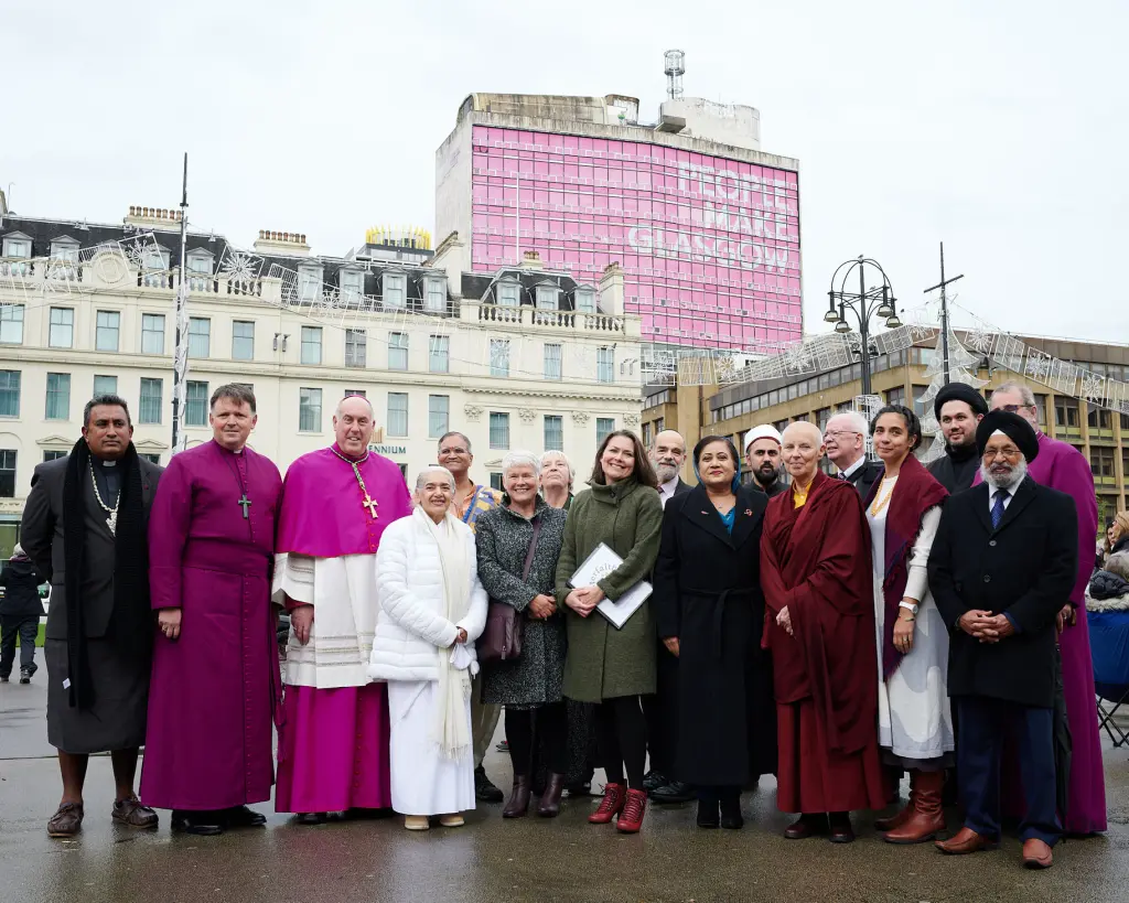 Religious leaders with interfaith representatives at the COP26 Vigil