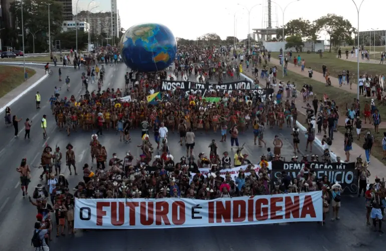 Indigenous people march