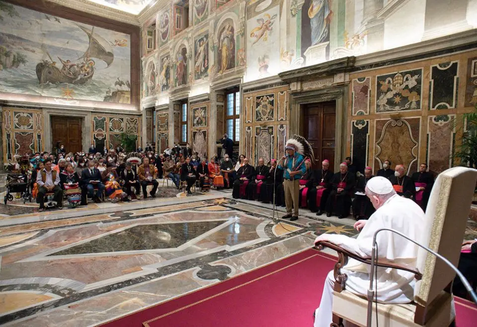 Pope Francis meets with with Indigenous elders, 