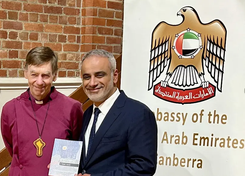 Bishop Philip Huggins with Ambassador Abdulla Al Subousi