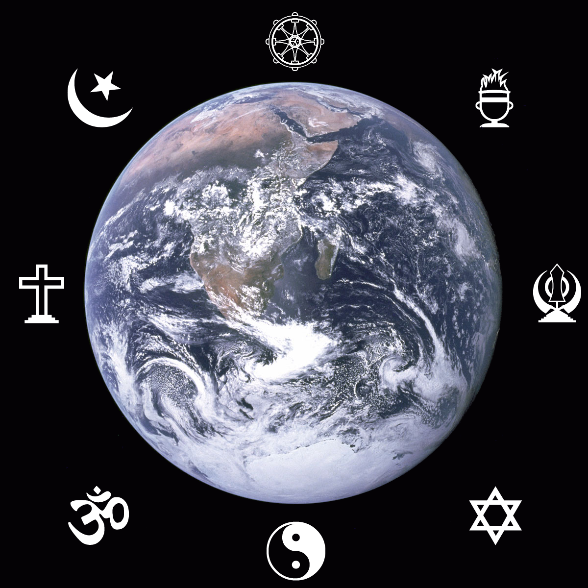 Faith Logos with the Blue Marble Earth