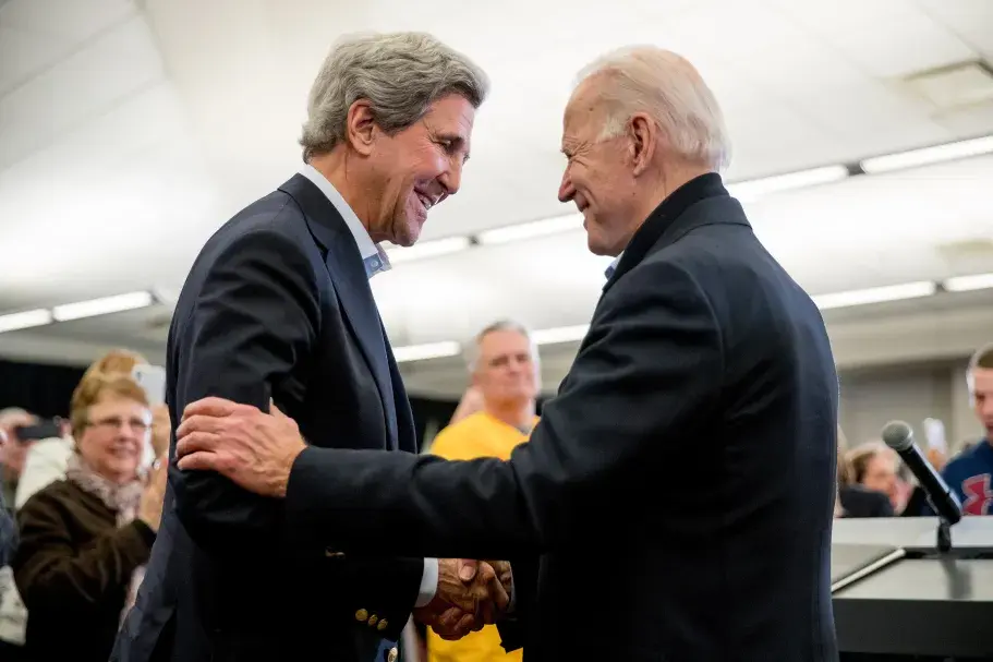 John Kerry with US President Joe Biden AP Photo/Andrew Harnik